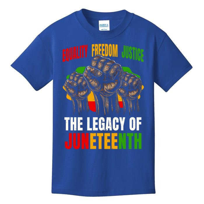 Equality Freedom Justice The Legacy Of Junenth Meaningful Gift Kids T-Shirt