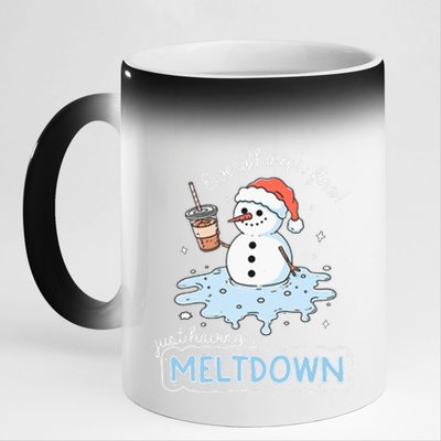 EverythingS Fine Just Having Meltdown Snowman Winter 11oz Black Color Changing Mug