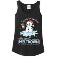 EverythingS Fine Just Having Meltdown Snowman Winter Ladies Essential Tank