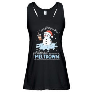 EverythingS Fine Just Having Meltdown Snowman Winter Ladies Essential Flowy Tank