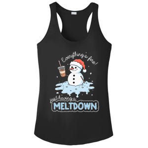 EverythingS Fine Just Having Meltdown Snowman Winter Ladies PosiCharge Competitor Racerback Tank