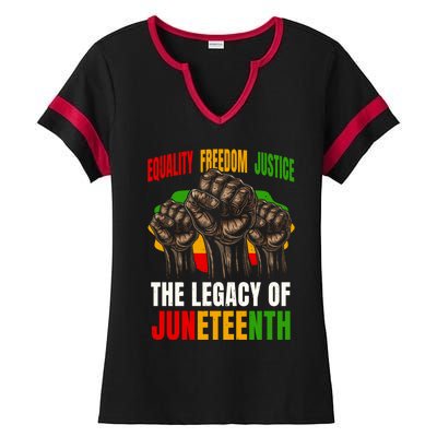 Equality Freedom Justice The Legacy Of Junenth Gift Ladies Halftime Notch Neck Tee