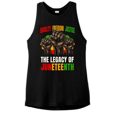 Equality Freedom Justice The Legacy Of Junenth Gift Ladies PosiCharge Tri-Blend Wicking Tank