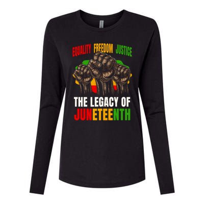 Equality Freedom Justice The Legacy Of Junenth Gift Womens Cotton Relaxed Long Sleeve T-Shirt