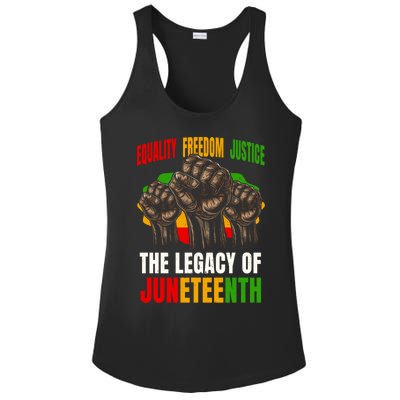 Equality Freedom Justice The Legacy Of Junenth Gift Ladies PosiCharge Competitor Racerback Tank