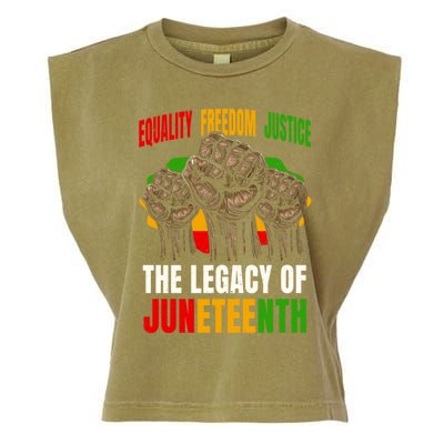 Equality Freedom Justice The Legacy Of Junenth Gift Garment-Dyed Women's Muscle Tee