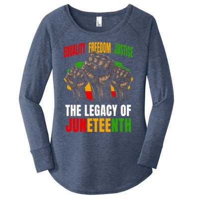 Equality Freedom Justice The Legacy Of Junenth Gift Women's Perfect Tri Tunic Long Sleeve Shirt