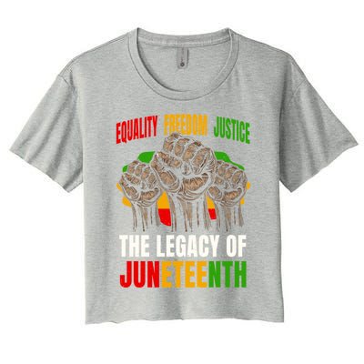 Equality Freedom Justice The Legacy Of Junenth Gift Women's Crop Top Tee