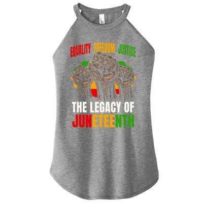 Equality Freedom Justice The Legacy Of Junenth Gift Women's Perfect Tri Rocker Tank