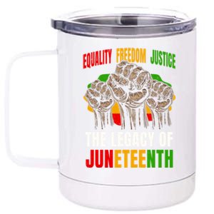 Equality Freedom Justice The Legacy Of Junenth Gift 12 oz Stainless Steel Tumbler Cup