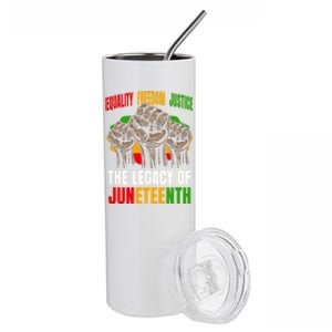 Equality Freedom Justice The Legacy Of Junenth Gift Stainless Steel Tumbler