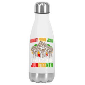 Equality Freedom Justice The Legacy Of Junenth Gift Stainless Steel Insulated Water Bottle