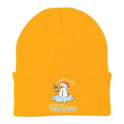 EverythingS Fine Just Having Meltdown Snowman Winter Knit Cap Winter Beanie