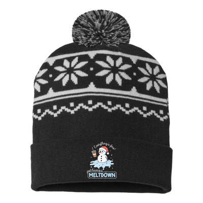 EverythingS Fine Just Having Meltdown Snowman Winter USA-Made Snowflake Beanie