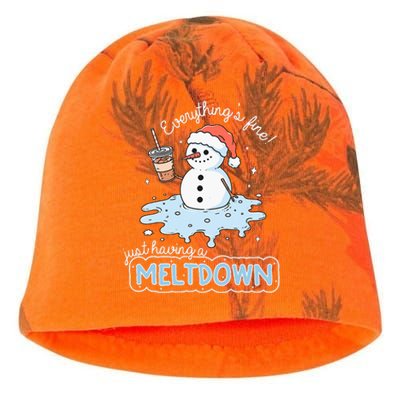 EverythingS Fine Just Having Meltdown Snowman Winter Kati - Camo Knit Beanie