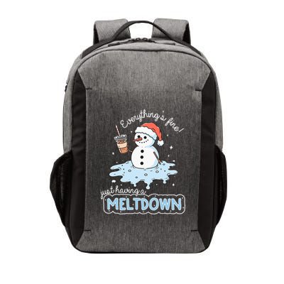 EverythingS Fine Just Having Meltdown Snowman Winter Vector Backpack