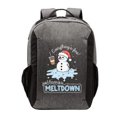 EverythingS Fine Just Having Meltdown Snowman Winter Vector Backpack