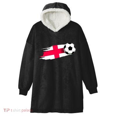 England Flag Jersey England Soccer Team England Hooded Wearable Blanket