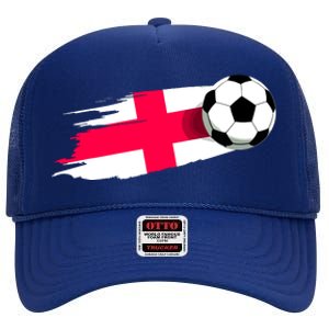 England Flag Jersey England Soccer Team England High Crown Mesh Back Trucker Hat