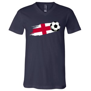 England Flag Jersey England Soccer Team England V-Neck T-Shirt