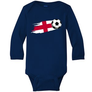 England Flag Jersey England Soccer Team England Baby Long Sleeve Bodysuit