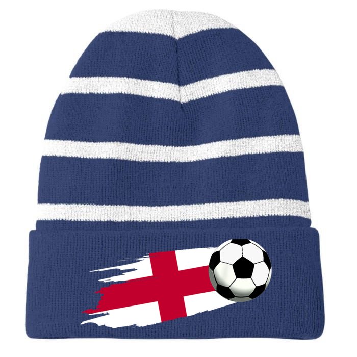 England Flag Jersey England Soccer Team England Striped Beanie with Solid Band