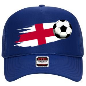 England Flag Jersey England Soccer Team England High Crown Mesh Back Trucker Hat