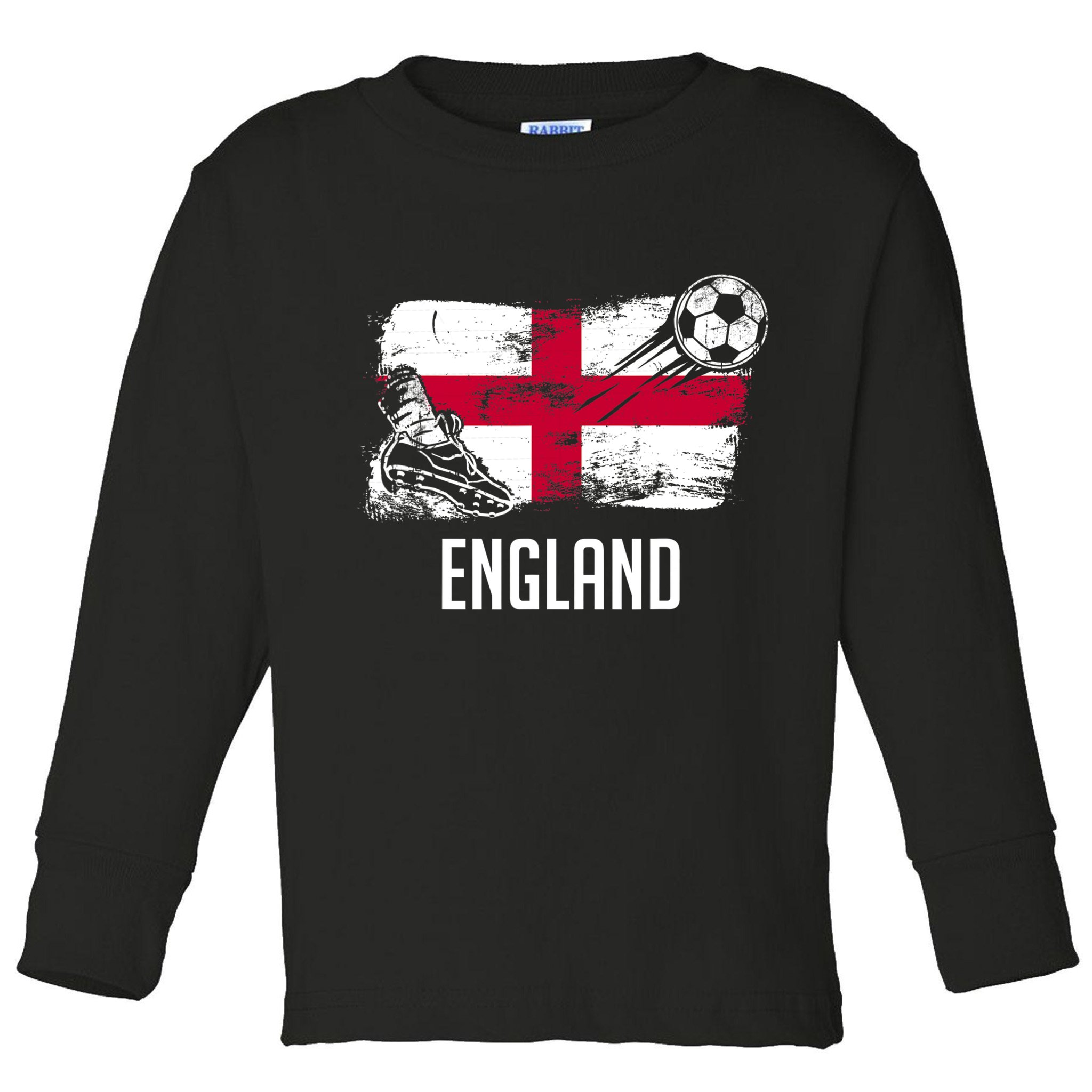 England Flag Jersey England Soccer Team England Toddler Long Sleeve Shirt