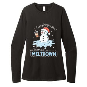 EverythingS Fine Just Having Meltdown Snowman Winter Womens CVC Long Sleeve Shirt