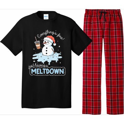 EverythingS Fine Just Having Meltdown Snowman Winter Pajama Set