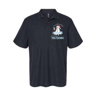 EverythingS Fine Just Having Meltdown Snowman Winter Softstyle Adult Sport Polo