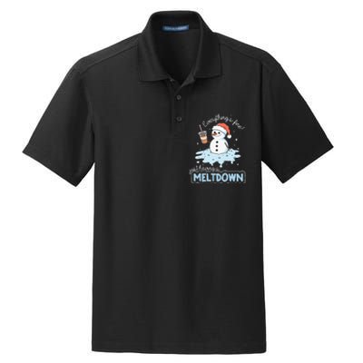 EverythingS Fine Just Having Meltdown Snowman Winter Dry Zone Grid Polo