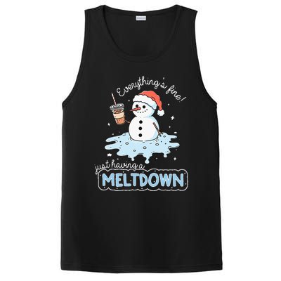 EverythingS Fine Just Having Meltdown Snowman Winter PosiCharge Competitor Tank