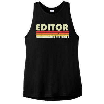 EDITOR Funny Job Title Profession Birthday Worker Idea Ladies PosiCharge Tri-Blend Wicking Tank