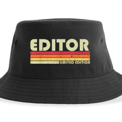 EDITOR Funny Job Title Profession Birthday Worker Idea Sustainable Bucket Hat