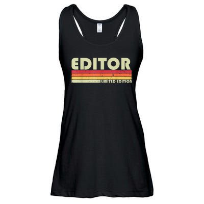 EDITOR Funny Job Title Profession Birthday Worker Idea Ladies Essential Flowy Tank