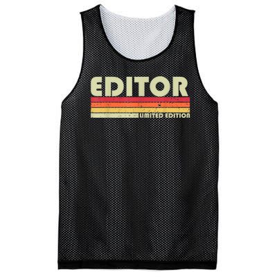 EDITOR Funny Job Title Profession Birthday Worker Idea Mesh Reversible Basketball Jersey Tank