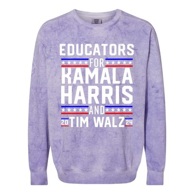 Educators For Kamala Harris Tim Walz 2024 For President Vp Colorblast Crewneck Sweatshirt