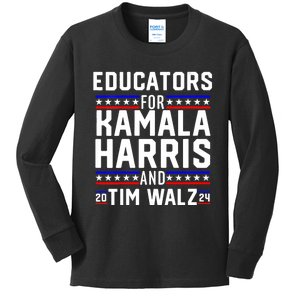 Educators For Kamala Harris Tim Walz 2024 For President Vp Kids Long Sleeve Shirt