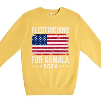 Electricians For Kamala 2024 Gift Premium Crewneck Sweatshirt