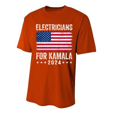 Electricians For Kamala 2024 Gift Performance Sprint T-Shirt