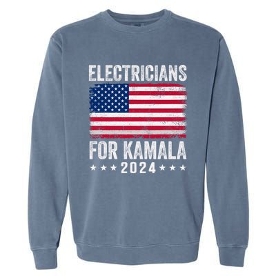 Electricians For Kamala 2024 Gift Garment-Dyed Sweatshirt