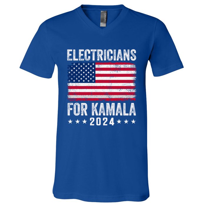 Electricians For Kamala 2024 Gift V-Neck T-Shirt