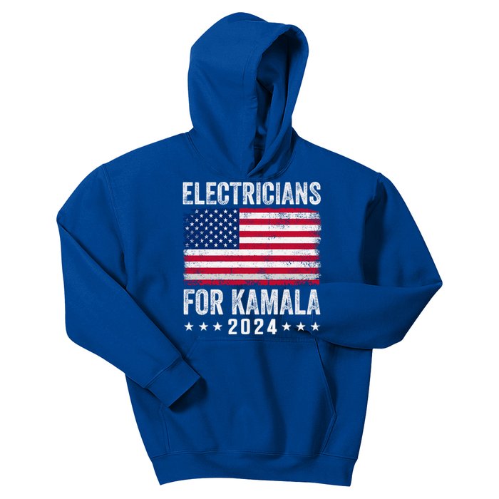 Electricians For Kamala 2024 Gift Kids Hoodie