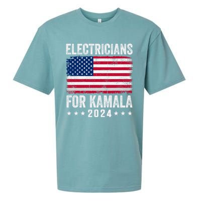 Electricians For Kamala 2024 Gift Sueded Cloud Jersey T-Shirt