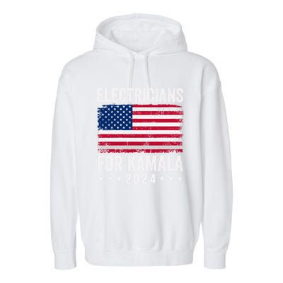 Electricians For Kamala 2024 Gift Garment-Dyed Fleece Hoodie