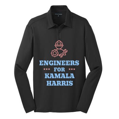 Engineers For Kamala Harris 2024 Change Breaking Barriers Silk Touch Performance Long Sleeve Polo