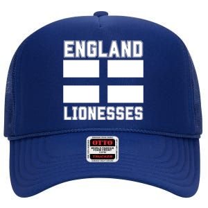 England Flag Lionesses High Crown Mesh Back Trucker Hat