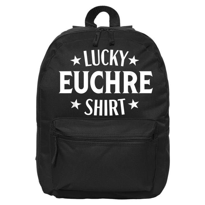 Euchre Funny Lucky Card Game Player 16 in Basic Backpack