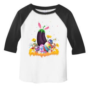 Eggplant Fruit Lover Easter Egg Funny Eggplant Easter Sunday Gift Toddler Fine Jersey T-Shirt